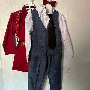 Van Heusen Kids Vest Set with Red Bow Tie